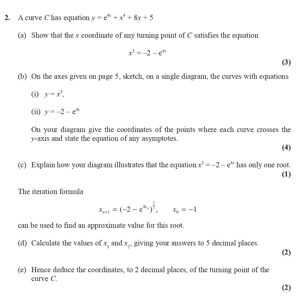 A-curve-C-has-equation-$y-=-e^x-+-x^4-+-8x-+-5$-Edexcel-A-Level Maths Pure-Question 2-2014-Paper 6.png